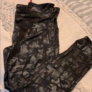Spanx faux leather camo leggings